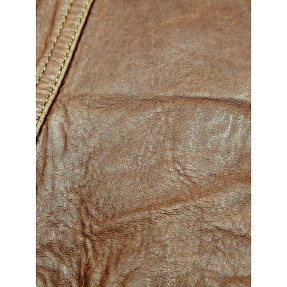 Vtg Distress kids Genuine Brown Leather Western Vest - Picture 15 of 16